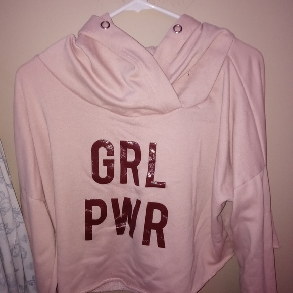 Pink crop top hoodie - Picture 1 of 1
